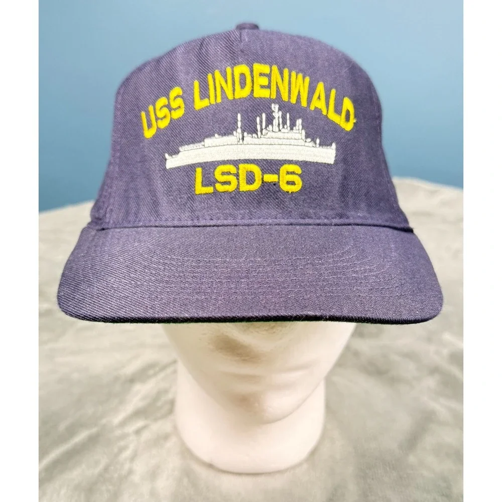 USS Lindenwald LSD-6 Hat Navy Ship Baseball Cap Snapback Military